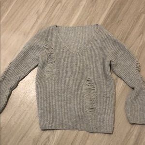 Grey knit sweater